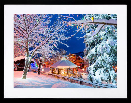 Leavenworth Winter Gazebo 26x21 Framed