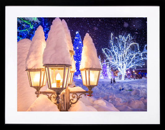 Leavenworth Winter Snow Lights 26x21 Framed